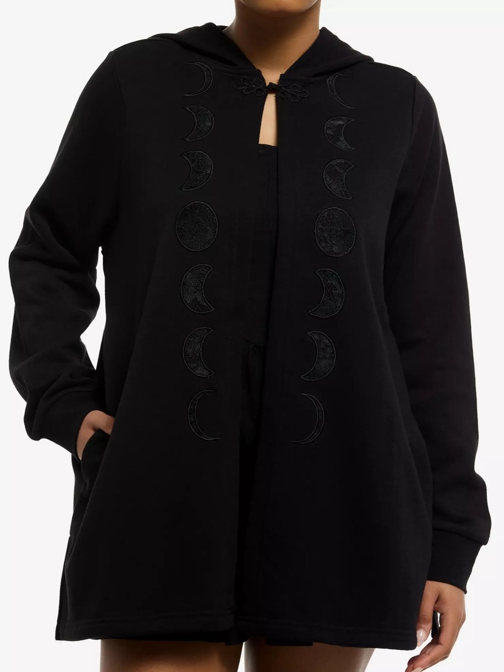 Cosmic Aura Moon Phases Lace Cutout Hooded Cardigan Hot Topic